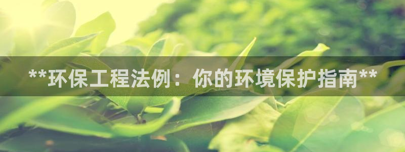 彩名堂5.0计划：**环保工程法例：你的环境保护指南**