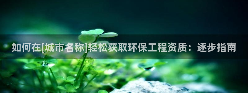 彩名堂官网在线计划：如何在[城市名称]轻松获取环保工程资质：